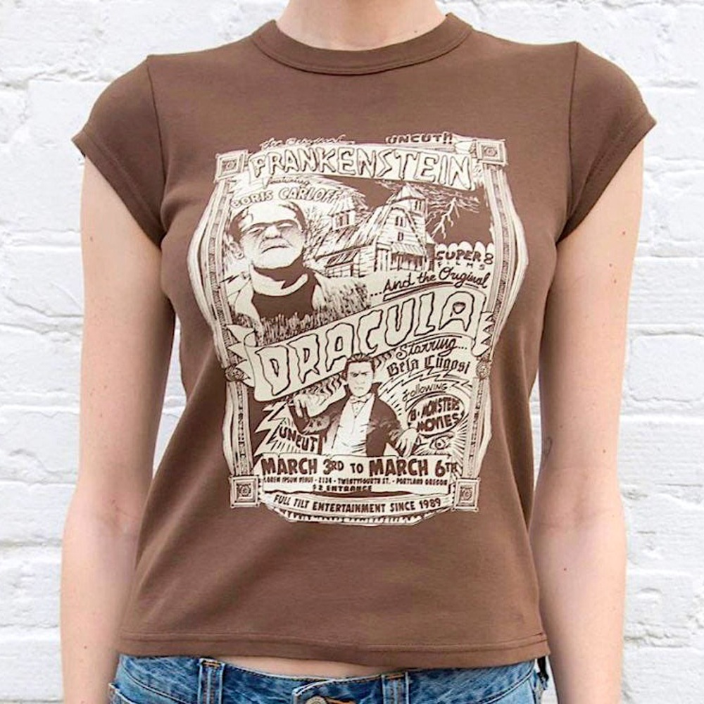 Brandy Melville Frankenstein tee🤎